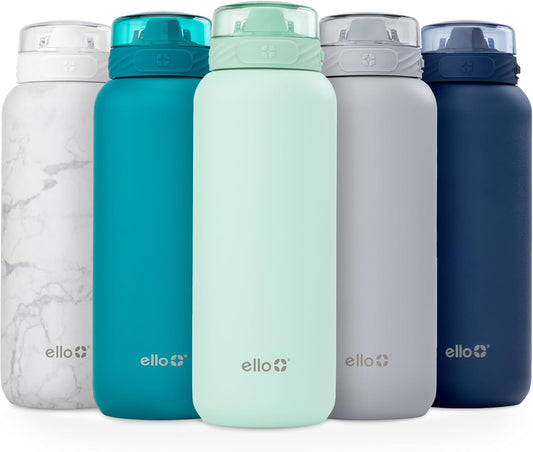 Cooper 32Oz Stainless Steel Water Bottle with Straw and Carry Handle, Double Walled and Vacuum Insulated Metal, Leak Proof Locking Lid with Soft Silicone Spout, Reusable, BPA Free, Yucca