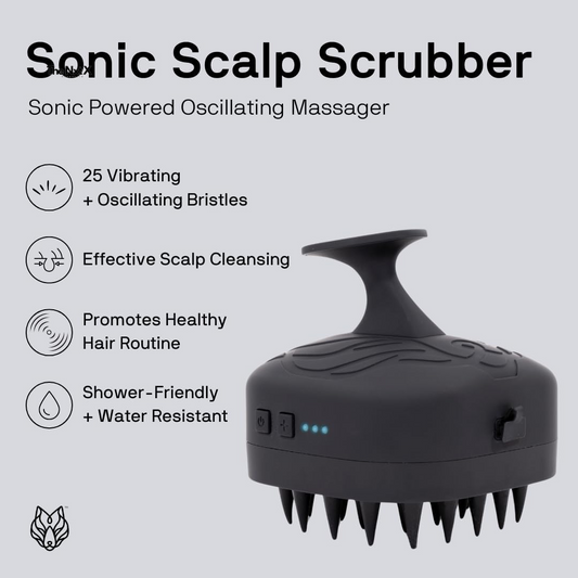 Sonic Scalp Scrubber - Electric Hair & Scalp Massager Brush with 3-Speed Oscillation - Rechargeable Shower Brush & Head Scrubber with Soft Silicone Bristles for Deep Clean & Exfoliation